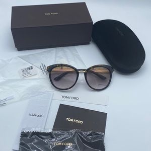 Tom Ford Emma Sunglasses FT0461 52G Dark Havana/Brown Mirror